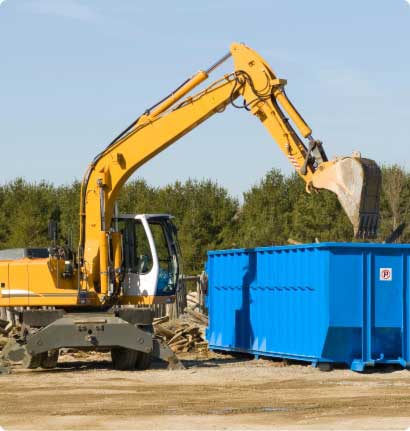 yellow crane and blue container